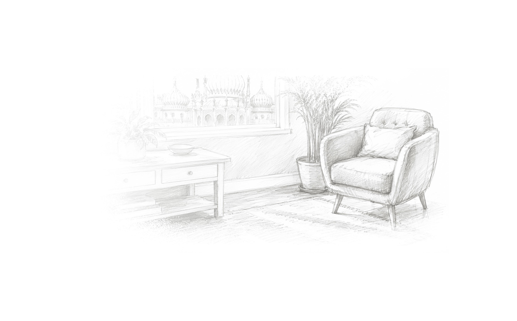 An illustrated New Road therapy room prepared for an online session